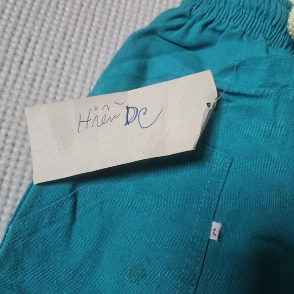 Vintage Kawaii Canvas 2T Pants Toddler Blue Elastic Tie Waist Embroidered Doll - Picture 8 of 9